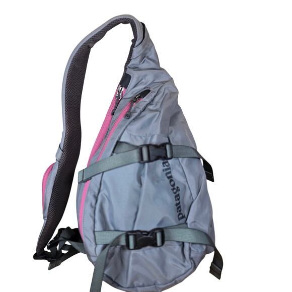 Patagonia One Crossbody Sling Pack Bag Gray Pink Hiking Outdoors Mint Cond 8L - Picture 3 of 8